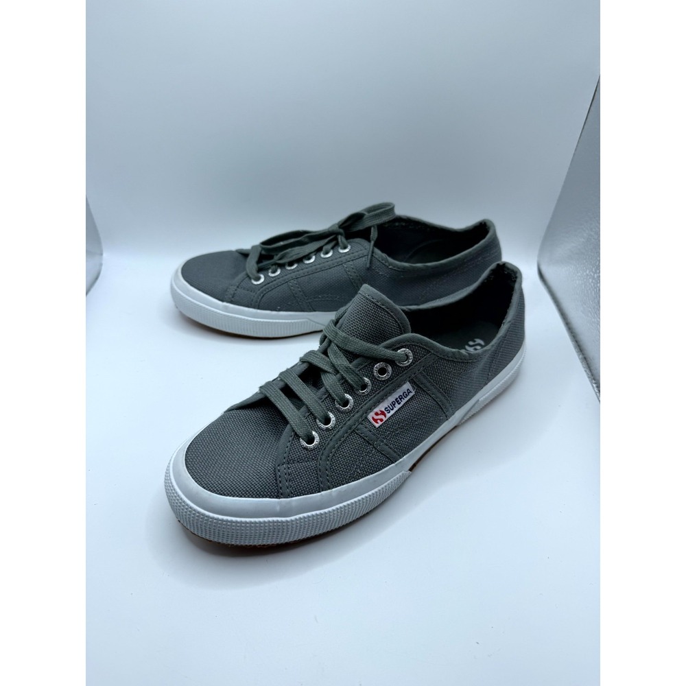 Superga 2750 COTU Classic Unisex W8 M6.5 Sneakers Gray Cotton Shoes S000010